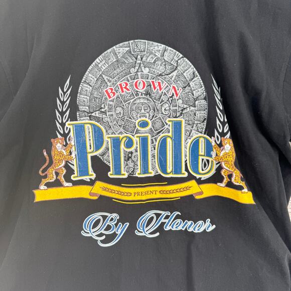 Streetwear Supply SWS Brown Pride T-Shirt Mens XL Black Mayan Calendar Logo - Picture 3 of 8